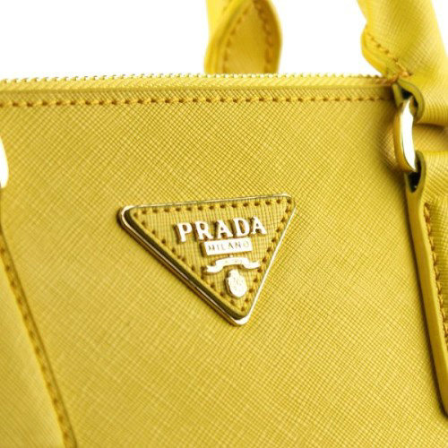 online 2014 Prada saffiano calfskin tote bag BN1786 lemonyellow